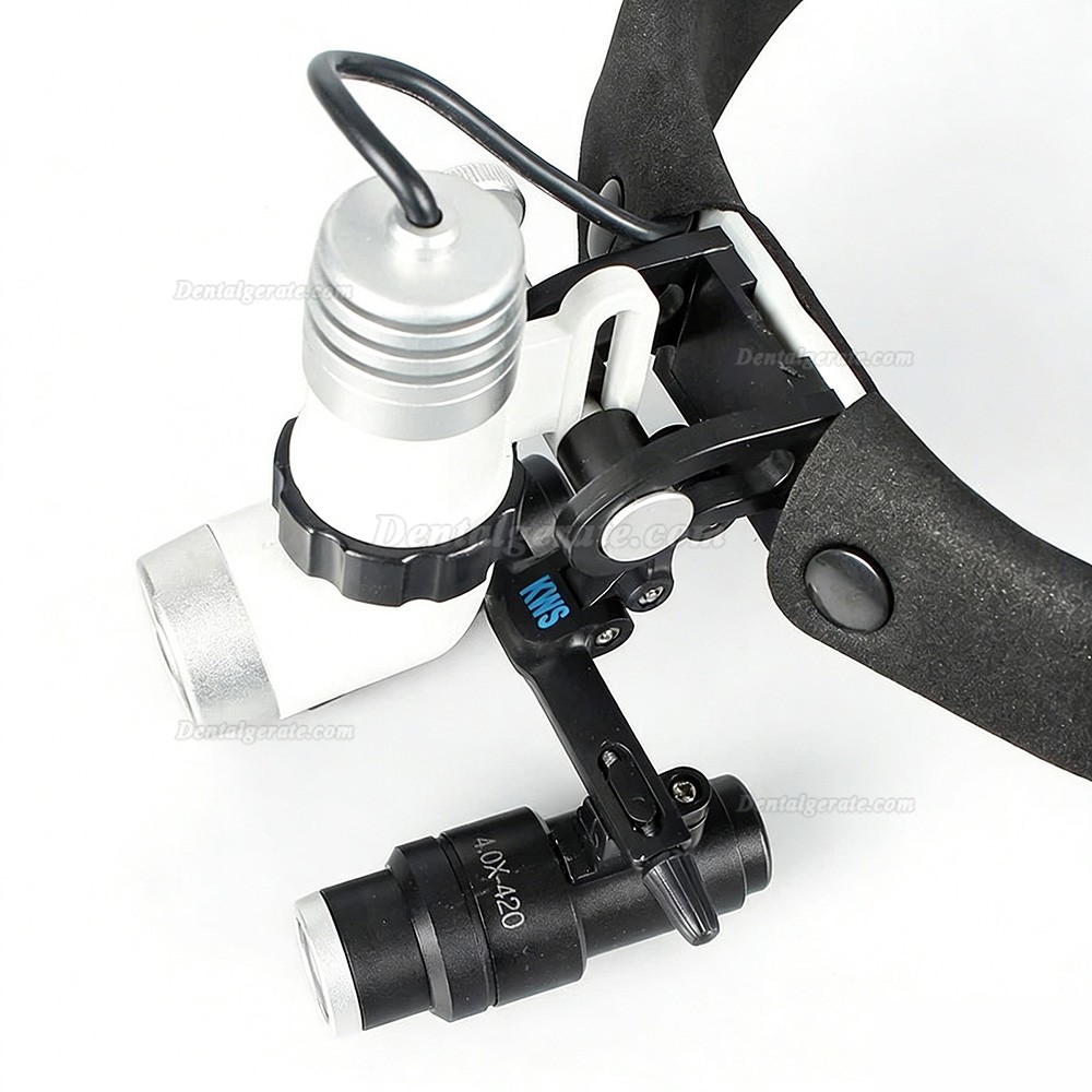 KWS 4,0X Dental Binokularlupe + KWS KD-203AY-4 3W LED-Licht f&uuml;r Lupenbrille, mit 2 Batterien
